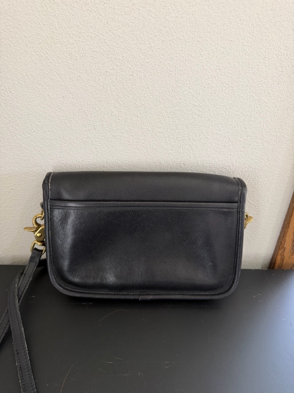 Coach Vintage Penny Pocket Black Leather Crossbody Bag - Picture 12 of 13